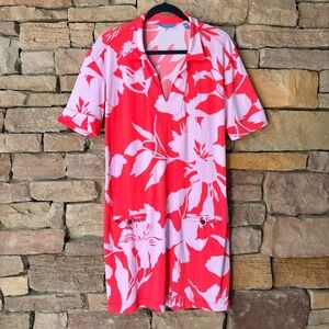 Tori Richard Honolulu Buttercup Jaxon Carnation Women's L Floral Tunic Dress